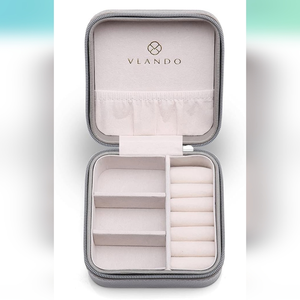 Vlando Small Faux Leather Travel Jewelry Box Organizer Display Storage Case for - Picture 4 of 8